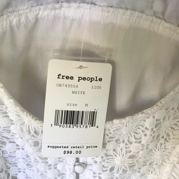 ‼️SOLD‼️Free People White Half Moon Crochet Dress - Picture 5 of 8